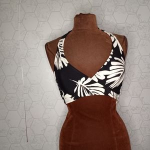 sea angel black & white oasis wrap bikini top